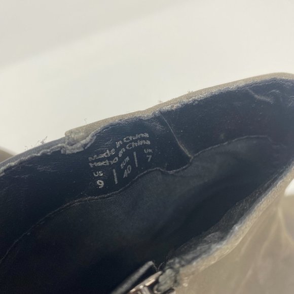 Shoemint Two-Tone Suede Ankle Chunky Heel Boots Size 9 - Picture 7 of 10